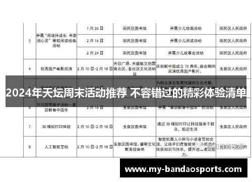 2024年天坛周末活动推荐 不容错过的精彩体验清单
